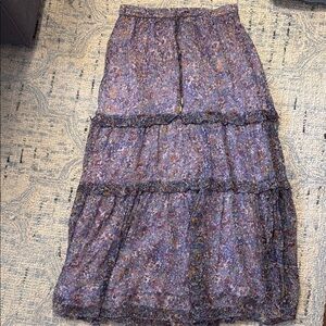 Anthropologie Purple Pink Tiered Maxi Skirt